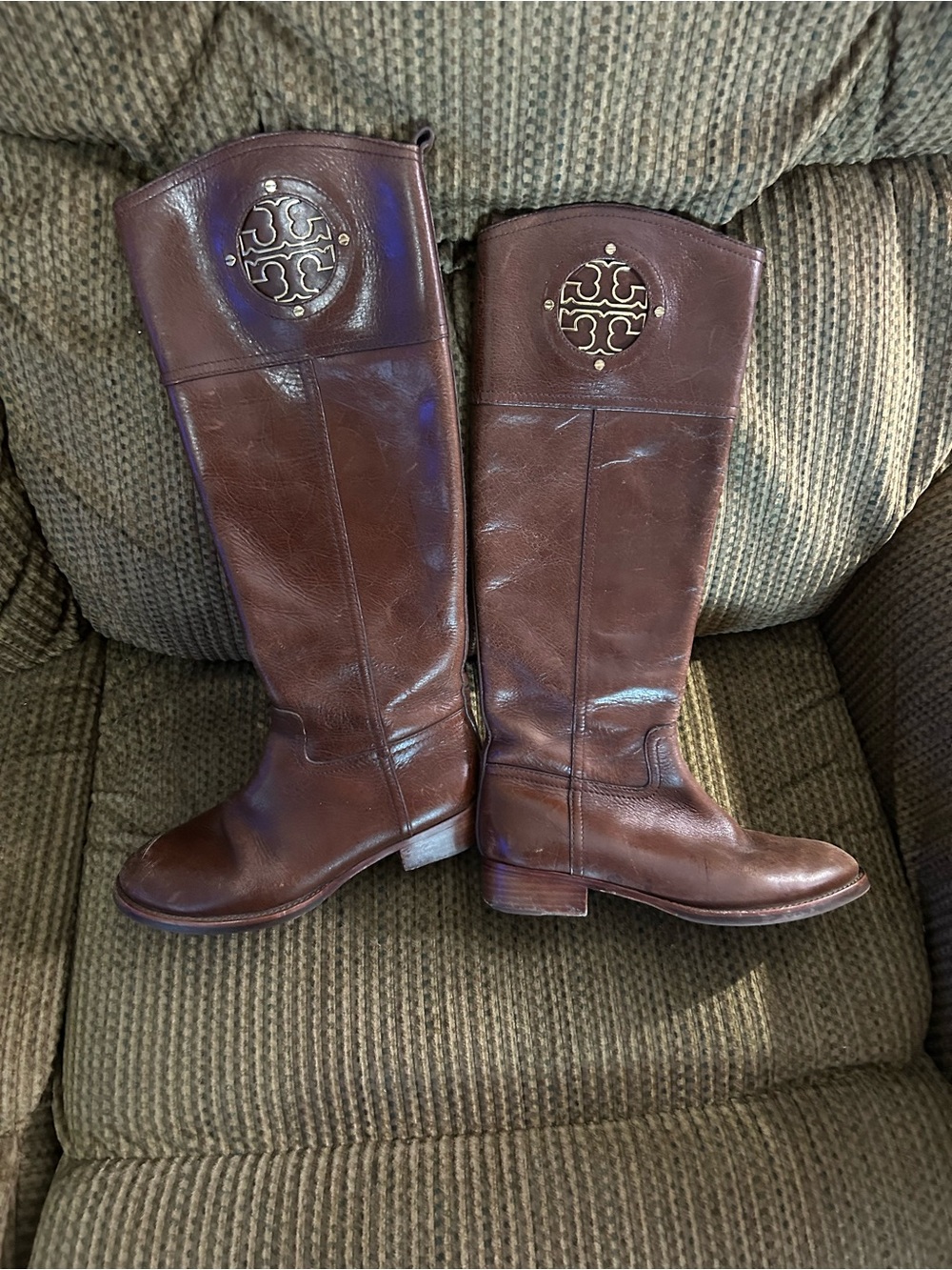Tory Burch Brown Leather Riding Boots - Classic Tall Style 5